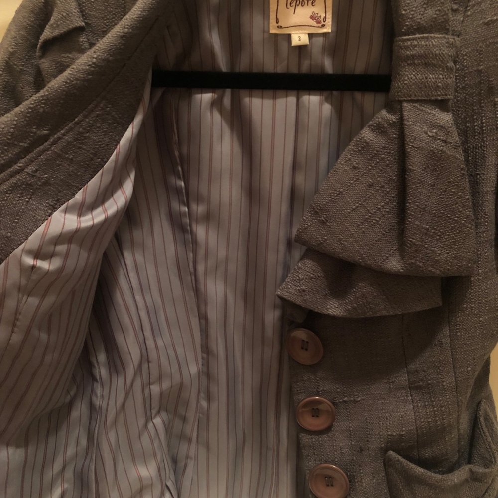 Nanette Lepore Grey Shawl Collar Jacket - Picture 5 of 5